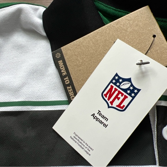 Mens Size Medium Nike New York Jets Polo Shirt White Green NFL - Picture 5 of 5